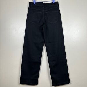 St. John's Bay Women's 6 Long Wide Leg Pants Black High Rise Comfort Waist NEW